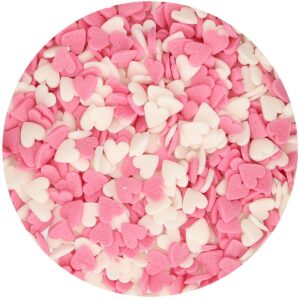 Valged ja roosad suhkrusüdamed FunCakes, 60g