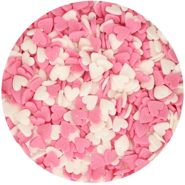 roosad valged suhkrusüdamed