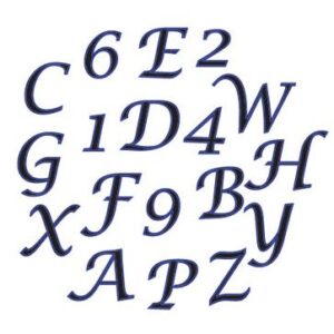 Kaldkirjas tähestiku- ja numbrivormid – TRÜKITÄHED