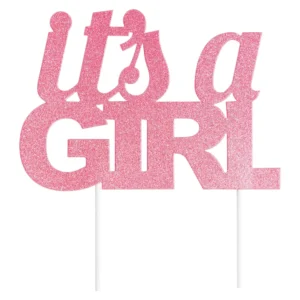 It’s a Girl – roosa glitter tordikaunistus