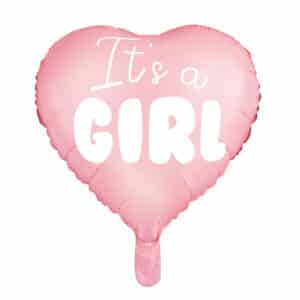 It’s a Girl süda – fooliumist õhupall, 45 cm