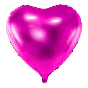 Tumeroosa süda – fooliumist õhupall, 45 cm