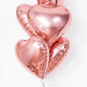 Roosa kuld süda – fooliumist õhupall, 45 cm