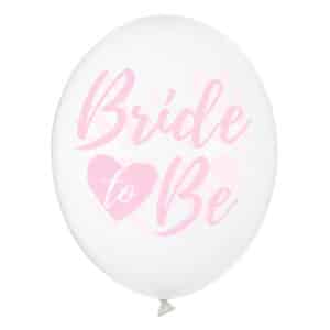 Bride to Be läbipaistvad õhupallid roosa kirjaga, 6 tk