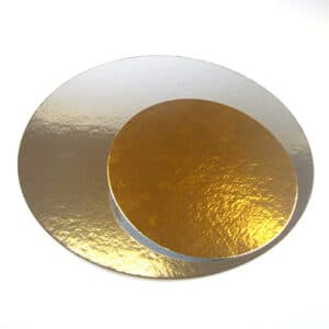 Kuldne/hõbedane ümmargune tordipapp, erinevad suurused