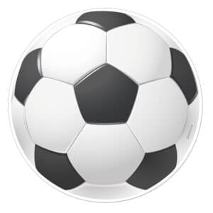 Mustvalge jalgpall – söödav vahvlipilt, 20 cm