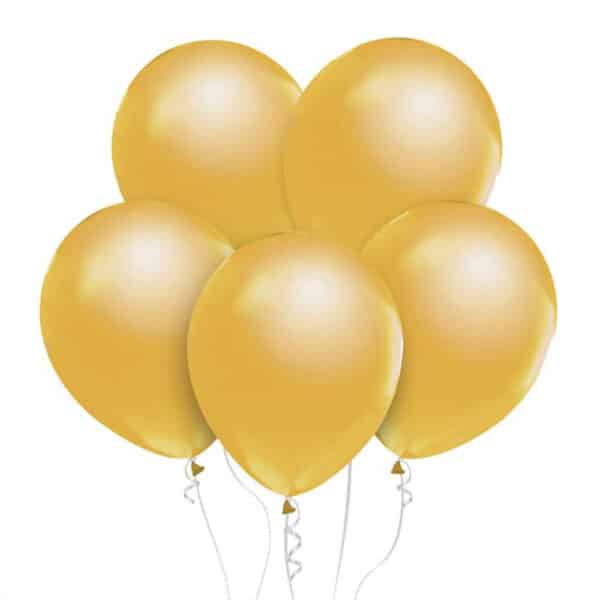 Kuldsed metallikläikega õhupallid, 10 tk