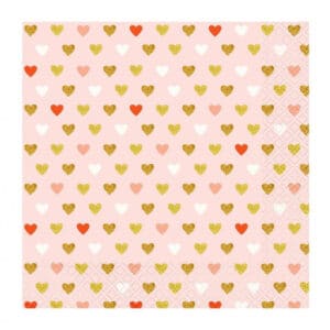 XOXO – roosad südametega salvrätid, 20 tk