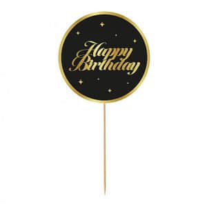 Happy Birthday ümmargune tordikaunistus, 10 cm