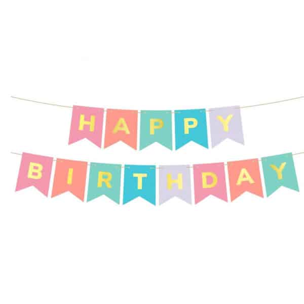 Happy Birthday värviline vanik, 2x200cm