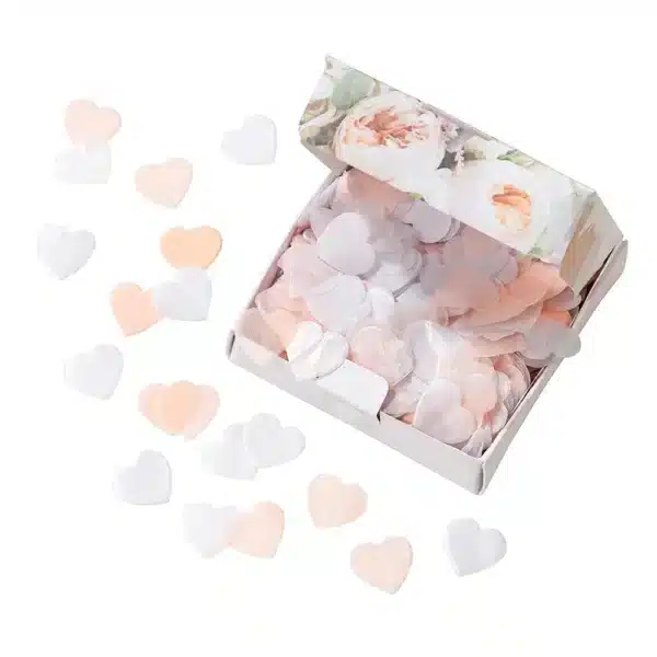 Pastelne südamekujuline konfetti